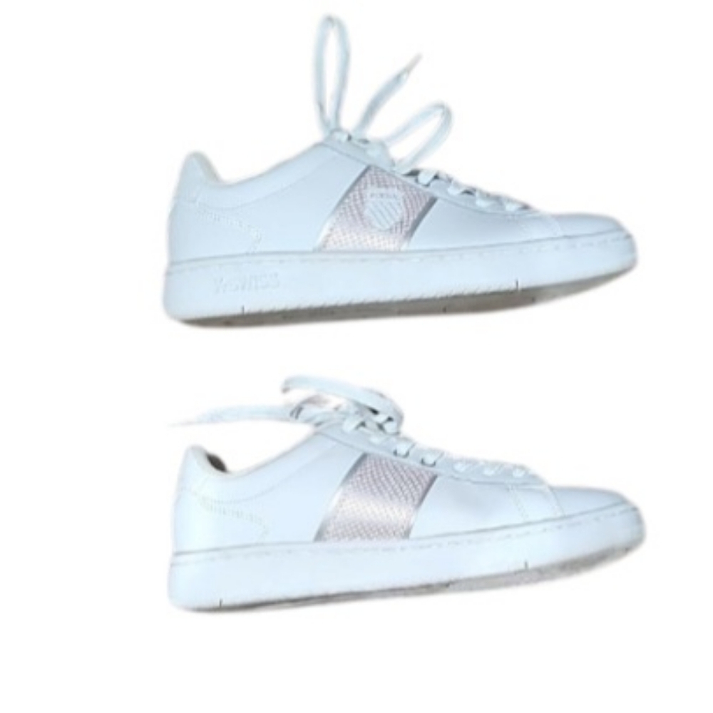 K-Swiss Tennis Shoes/Sneakers Women's Size 9 Leather White/Pink Accent EUC - Picture 4 of 13